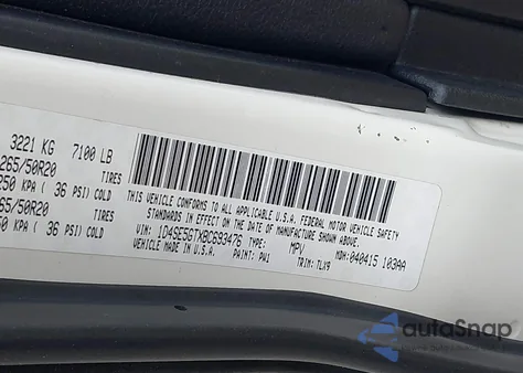 2011 Dodge Durango Citadel z USA, uszkodzony, nr VIN 1D4SE5GTXBC693476